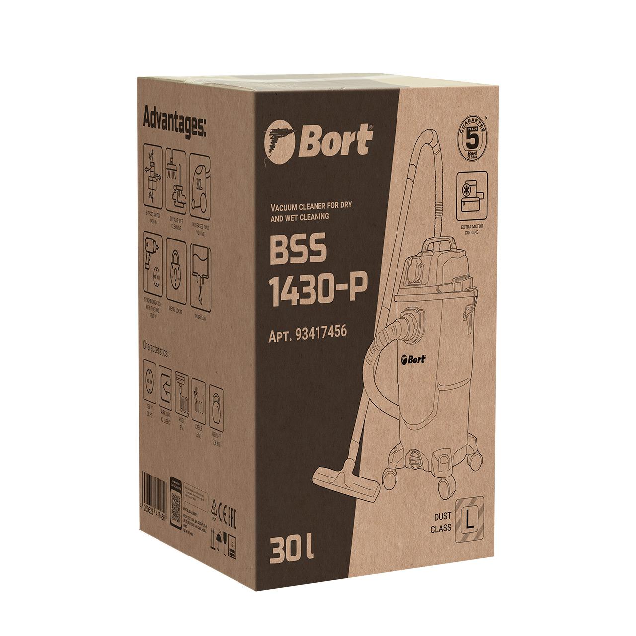 Пылесос строительный Bort BSS-1430-P