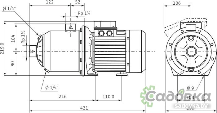Самовсасывающий насос Wilo Economy MHI 803 (3~400 В, EPDM)