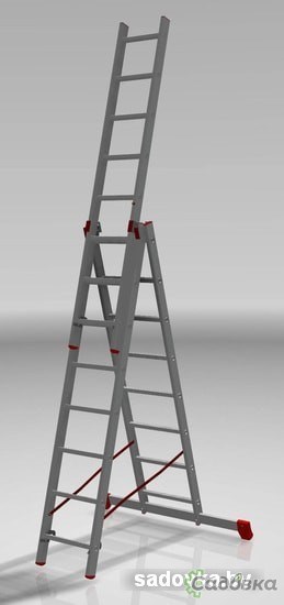 Лестница-стремянка Новая высота NV 323 трёхсекционная профессиональная 3x8 ступеней