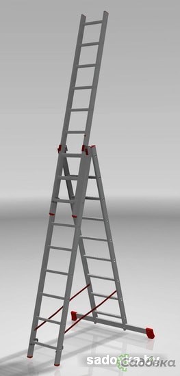 Лестница-стремянка Новая высота NV 323 трёхсекционная профессиональная 3x9 ступеней