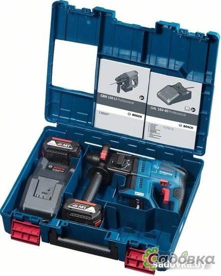 Перфоратор Bosch GBH 180-LI Professional 0611911121 (с 2-мя АКБ, кейс)