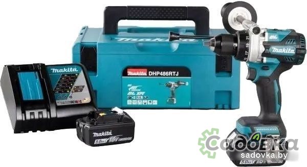 Ударная дрель-шуруповерт Makita DHP486RTJ (с 2-мя АКБ 5 Ач, кейс)