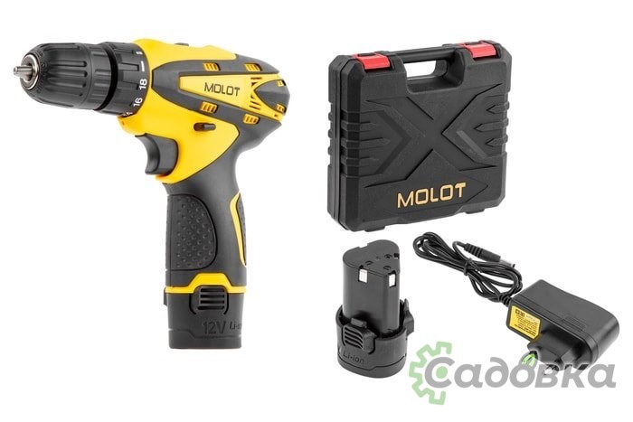 Дрель-шуруповерт Molot MBD 1215 DLi MBD1215DLi0013 (с 2-мя АКБ, кейс)