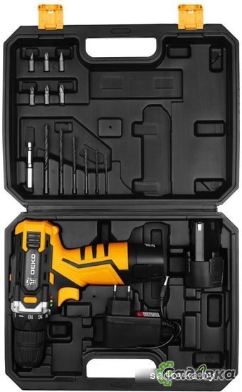 Дрель-шуруповерт Deko DKCD12FU-Li SET 3 063-4173 (с 2-мя АКБ, кейс)