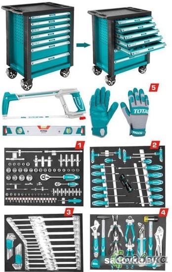 Универсальный набор инструментов Total THPTCS71621 (162 предмета)