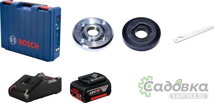 Угловая шлифмашина Bosch GWS 180-LI Professional 06019H9021 (с 2-мя АКБ, кейс)