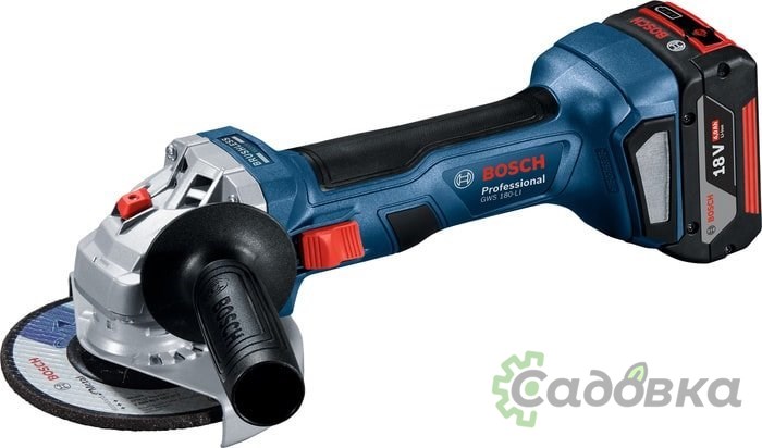 Угловая шлифмашина Bosch GWS 180-LI Professional 06019H9021 (с 2-мя АКБ, кейс)