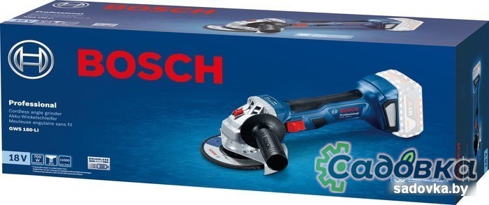 Угловая шлифмашина Bosch GWS 180-LI Professional 06019H9020 (без АКБ)