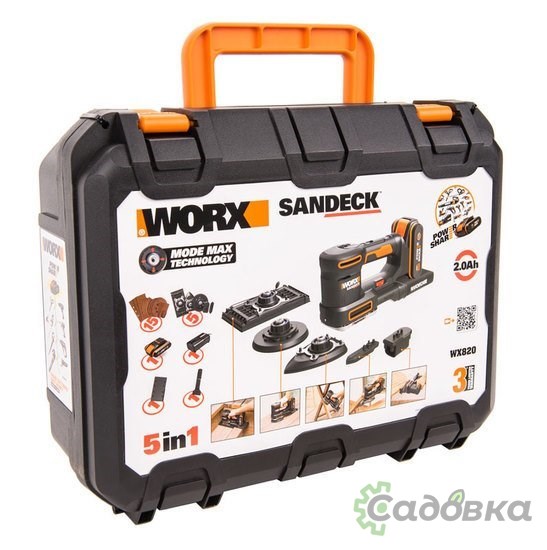 Виброшлифмашина Worx WX820 (с АКБ, кейс)