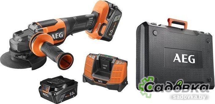 Угловая шлифмашина AEG Powertools BEWS 18-125BLPX2-502C 4935480858 (с 2-мя АКБ)