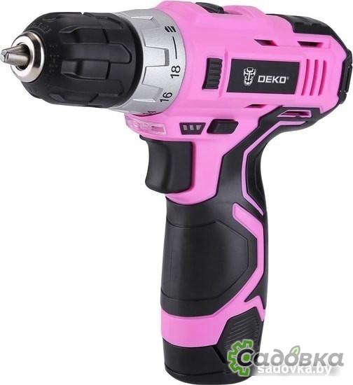 Дрель-шуруповерт Deko GCD12DU3 PINK SET2 063-4171 (с 1-им АКБ, набор оснастки)