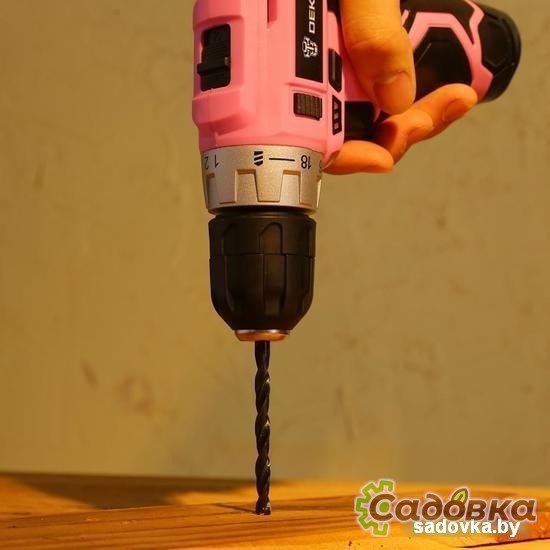 Дрель-шуруповерт Deko GCD12DU3 PINK SET2 063-4171 (с 1-им АКБ, набор оснастки)