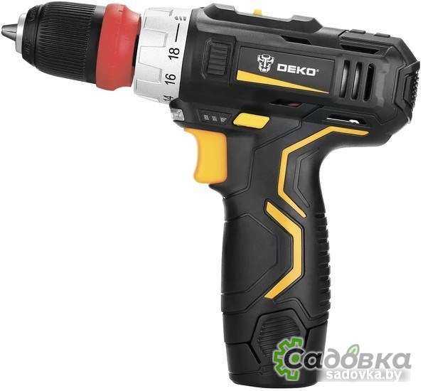 Дрель-шуруповерт Deko GCD12DU3 SET4 063-4038 (с 2-мя АКБ, кейс, набор оснастки)