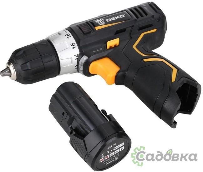 Дрель-шуруповерт Deko GCD12DU3 SET 2 063-4146 (с 1-им АКБ, набор оснастки)