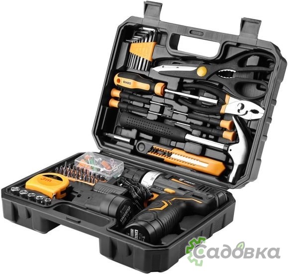 Дрель-шуруповерт Deko GCD12DU3 SET 104 063-4133 (с 2-мя АКБ, кейс, набор оснастки)