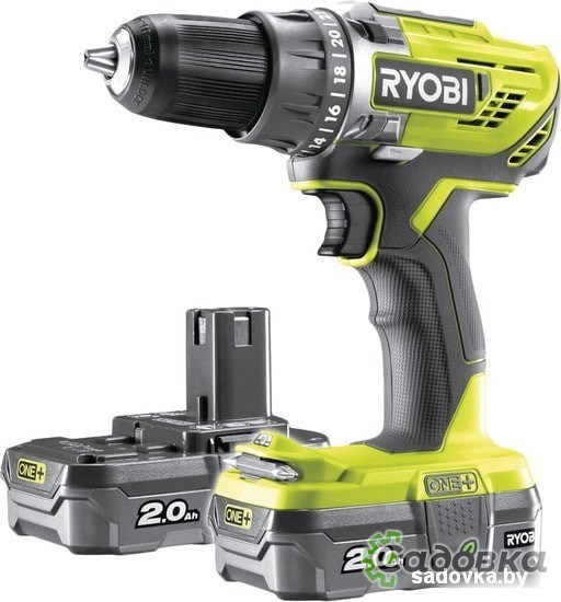 Дрель-шуруповерт RYOBI R18DD3-220S 5133003348 (с 2-мя АКБ 2 Ah, сумка)