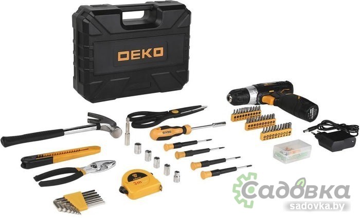 Дрель-шуруповерт Deko GCD12DU3 SET 104 063-4095 (с 1-им АКБ, кейс, набор оснастки)