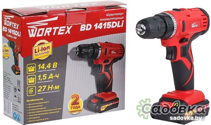 Дрель-шуруповерт Wortex BD 1415DLi