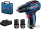 Ударная дрель-шуруповерт Bosch GSB 12V-30 Professional 06019G9120 (с 2-мя АКБ, кейс)