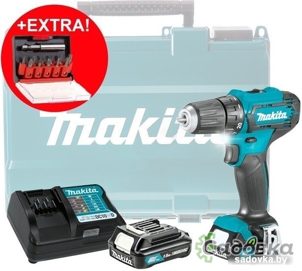 Дрель-шуруповерт Makita DF333DYX14 (с 2-мя АКБ, кейс +набор оснастки)