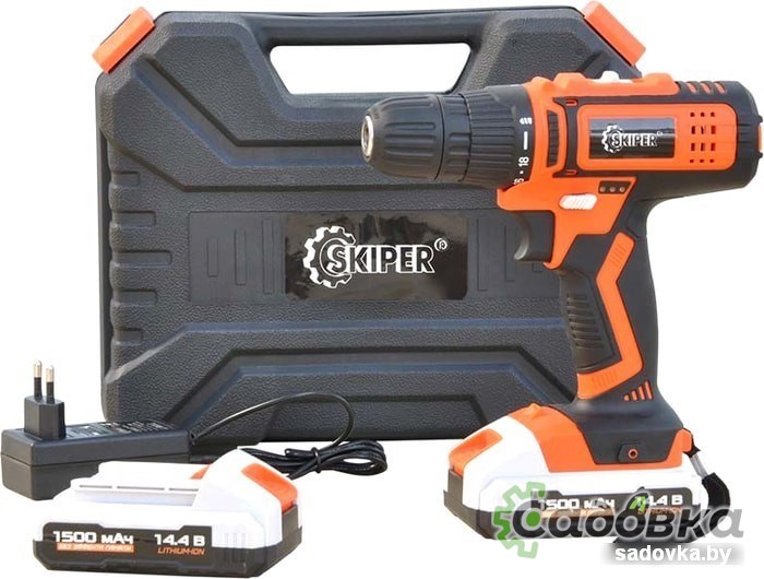 Дрель-шуруповерт Skiper DF347-14 (с 2-мя АКБ, кейс)