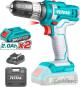 Ударная дрель-шуруповерт Total TIDLI20145 (с 2-мя АКБ, кейс)