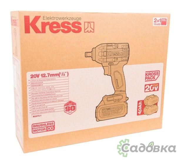 Гайковерт Kress KU270.1 (с 2-мя АКБ, кейс)
