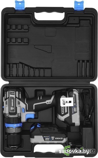 Ударная дрель-шуруповерт Deko DKCID20 063-4421 (с 2-мя АКБ, кейс)