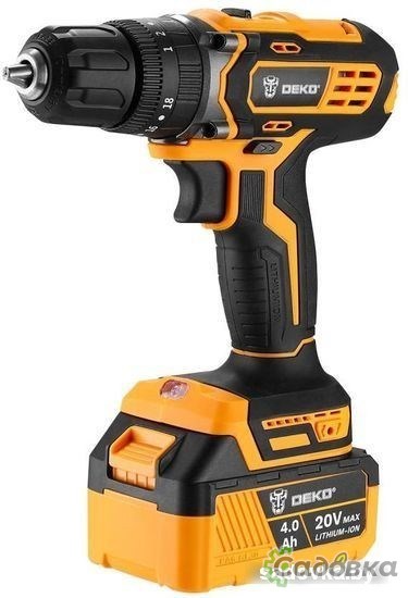 Ударная дрель-шуруповерт Deko DKCD20 Impact 063-4420 (с 2-мя АКБ, кейс)