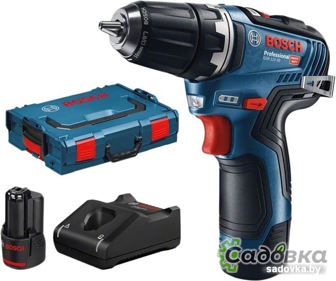 Дрель-шуруповерт Bosch GSR 12V-35 Professional 06019H8002 (с 2-мя АКБ, кейс)