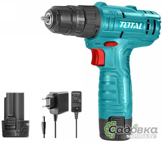 Дрель-шуруповерт Total THKTHP10812 (с 1-м АКБ, кейс, набор оснастки)