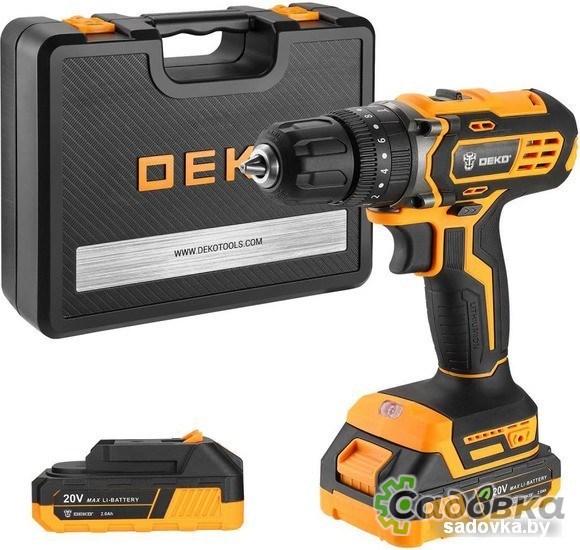 Ударная дрель-шуруповерт Deko DKCD20 Impact Set 063-4415 (с 2-мя АКБ 2 Ач, кейс)