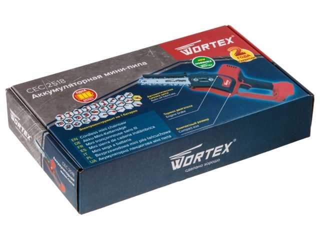 Аккум. мини-пила WORTEX CEC 2518 ALL1 XLT в чем. ALL1 XLT SET БЕСЩЕТ., 18 В, 15 см, 1х4 А*ч (шина 15 см, 1/4