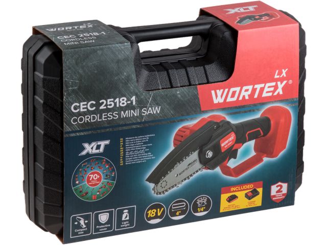 Аккум. мини-пила WORTEX LX CEC 2518-1 в чем. ALL1 XLT с акб и з/у SET 18В, 4