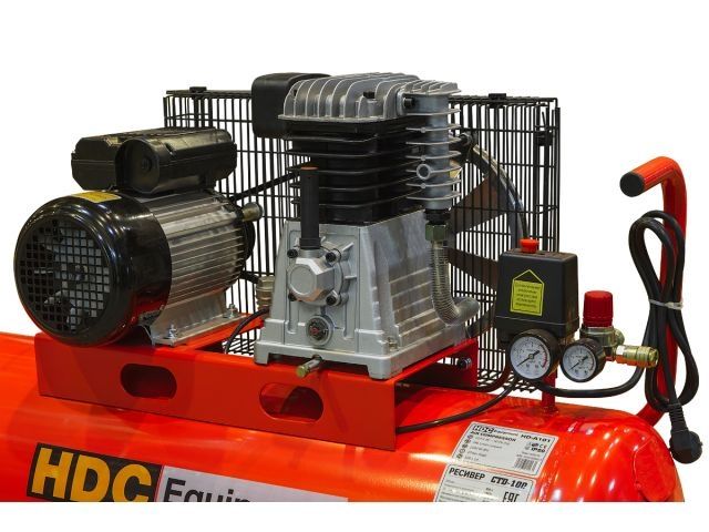 Компрессор HDC HD-A101 ременной (396 л/мин, 10 атм, ременной, масляный, ресив. 100 л, 220 В, 2.20 кВт) (HDC Equipment) (HD-A101)