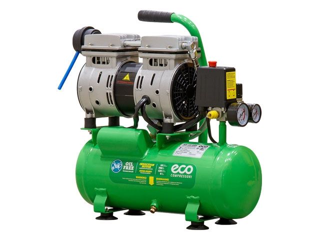 Компрессор ECO AE-10-OF1 безмасляный (120 л/мин, 8 атм, коаксиальный, безмасляный, ресив. 10 л, 220 В, 0,7 кВт) (AE-10-OF1)