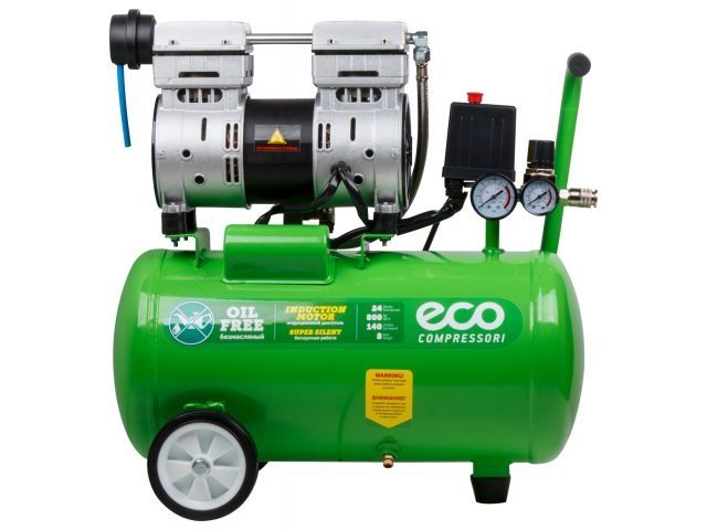 Компрессор ECO AE-25-OF1 безмасляный (140 л/мин, 8 атм, коаксиальный, безмасляный, ресив. 24 л, 220 В, 0,8 кВт) (AE-25-OF1)