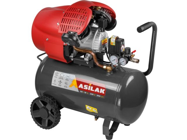 Компрессор ASILAK SLA-544 коаксиальный (440 л/мин, 8 атм, коаксиальный, масляный, ресив. 50 л, 230 В, 2,2 кВт) (AS2840-2)