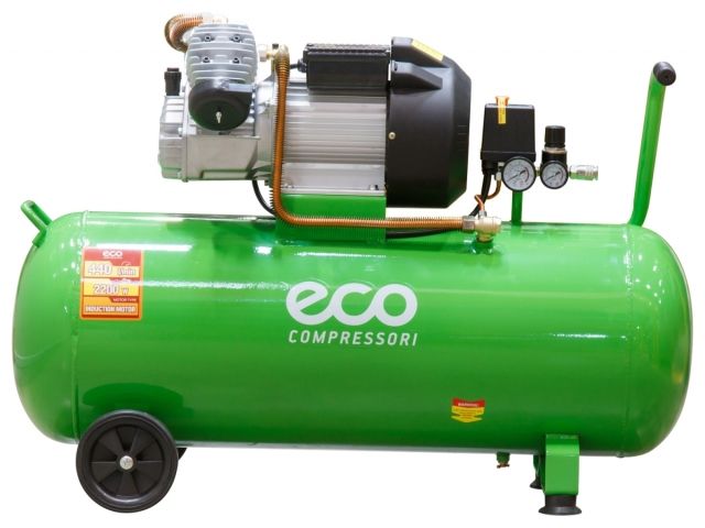 Компрессор ECO AE-1005-3 коаксиальный (440 л/мин, 8 атм, коаксиальный, масляный, ресив. 100 л, 220 В, 2.20 кВт) (AE-1005-3)