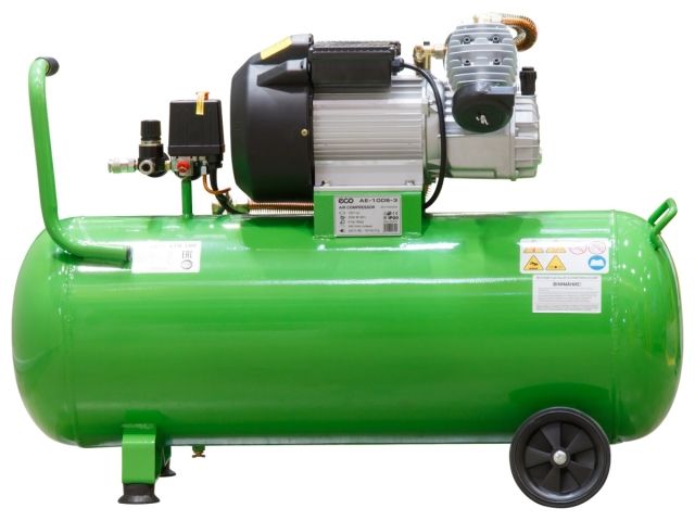 Компрессор ECO AE-1005-3 коаксиальный (440 л/мин, 8 атм, коаксиальный, масляный, ресив. 100 л, 220 В, 2.20 кВт) (AE-1005-3)