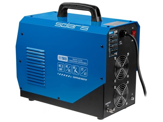 Инверторный аппарат аргонодуговой сварки SOLARIS TIG-220 AC/DC (AC/DC TIG; HF; MMA; 200 A; 150 В-240 В) (TIG-220ACDC)