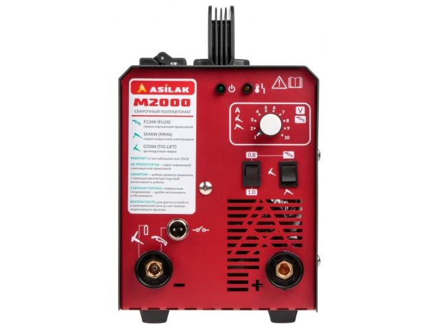 Полуавтомат сварочный ASILAK M2000 (230В; 20-180 А; 80В; FLUX/MMA/TIG LIFT; байонетный разъем; без подкл. газа) (AS1569-5)