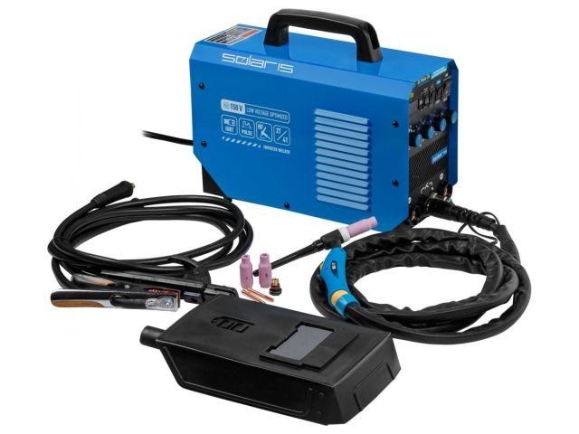 Инверторный аппарат аргонодуговой сварки SOLARIS TIG-200P (DC TIG; HF; Pulse; MMA; 180 A; 150 В-240 В) (TIG-200P)