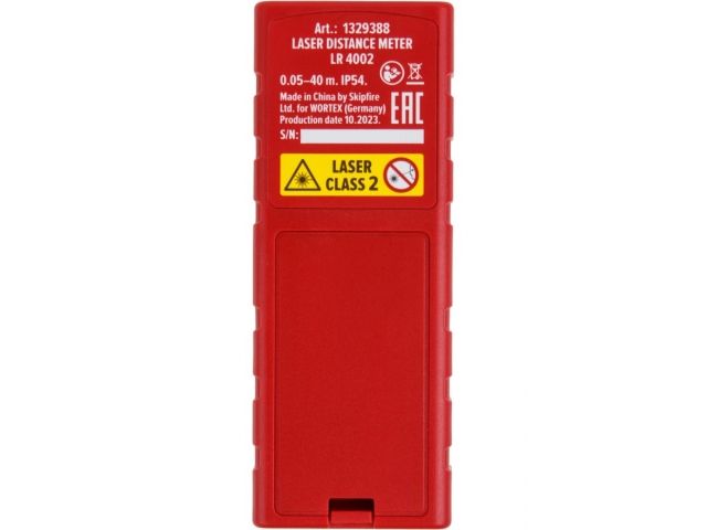 Дальномер лазерный WORTEX LR 4002 в кор., 0,05 - 40, + 2 мм (1329388)