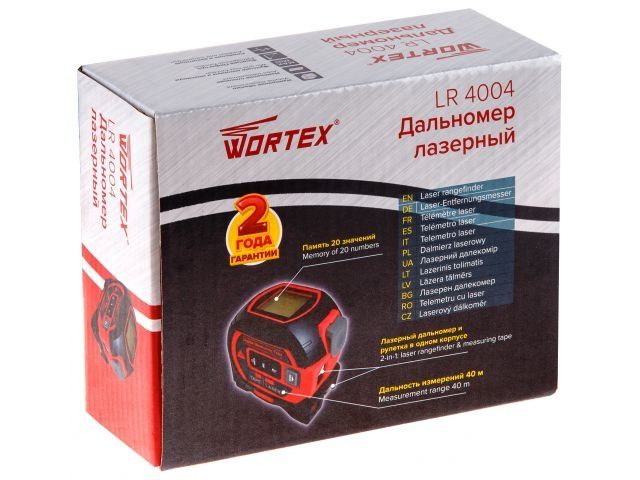 Дальномер лазерный WORTEX LR 4004 в кор., 0.05 - 40 м, +/- 2 мм/м (0323134)