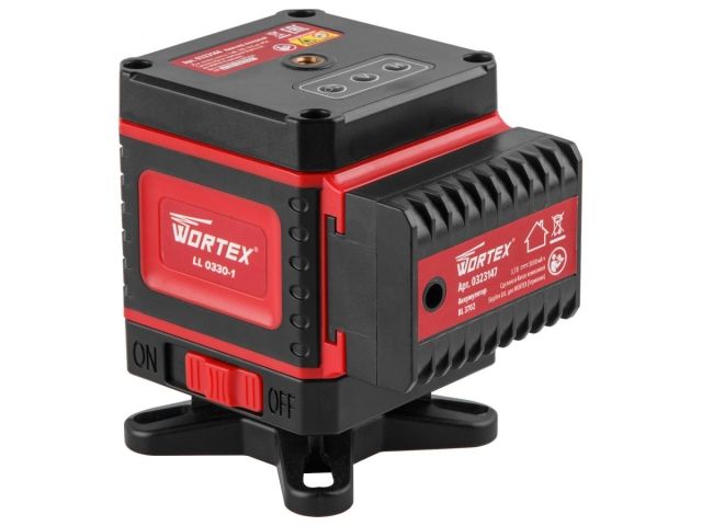 Нивелир лазерный WORTEX LL 0330-1 в чем. + аксессуары 3х360°, до 25 м, +/- 0.3 мм/м, зеленый (резьба 1/4