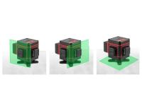 Нивелир лазерный WORTEX LL 0330-1 в чем. + аксессуары 3х360°, до 25 м, +/- 0.3 мм/м, зеленый (резьба 1/4