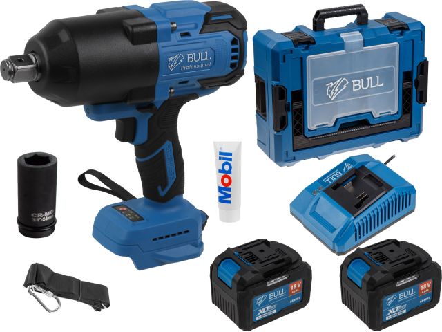 Аккум. ударный гайковерт BULL SC 1810 Xcase, XLTpro, БЕСЩЕТ., 18 В, 1500 Н*м, 3/4 Аккум. ударный гайковерт BULL SC 1810 Xcase, XLTpro, БЕСЩЕТ., 18 В, 1500 Н*м, 3/4