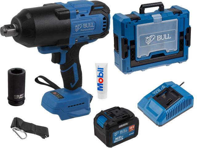 Аккум. ударный гайковерт BULL SC 1810 Xcase, XLTpro, БЕСЩЕТ., 18 В, 1500 Н*м, 3/4 Аккум. ударный гайковерт BULL SC 1810 Xcase, XLTpro, БЕСЩЕТ., 18 В, 1500 Н*м, 3/4