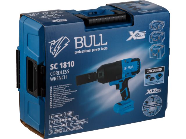 Аккум. ударный гайковерт BULL SC 1810 Xcase, XLTpro, БЕСЩЕТ., 18 В, 1500 Н*м, 3/4